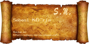 Sebesi Mária névjegykártya