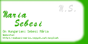maria sebesi business card